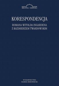 Okładka: Korespondencja Romana Witolda Ingardena z Kazimierzem Twardowskim