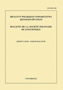Okładka: Biuletyn Polskiego Towarzystwa Językoznawczego. Zeszyt LXVII