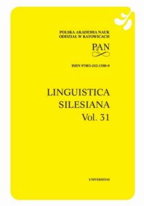 Okładka: Linguistica Silesiana, vol. 31