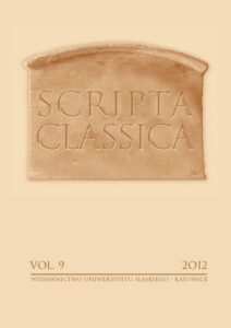Okładka: Scripta Classica. Vol. 9