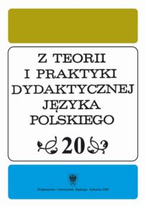 Okładka: Z Teorii i Praktyki Dydaktycznej Języka Polskiego. T. 20