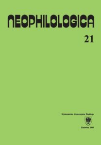 Okładka: Neophilologica. Vol. 21: Études sémantico-syntaxiques des langues romanes