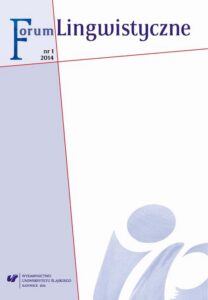 Okładka: Forum Lingwistyczne 2014, nr 1