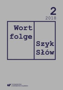 Okładka: Wortfolge. Szyk Słów 2018, nr 2