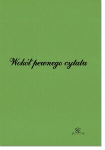 Okładka: Wokół pewnego cytatu