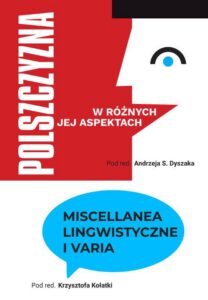 Okładka: Miscellanea lingwistyczne i varia