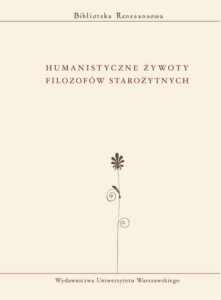 Okładka: Humanistyczne żywoty filozofów starożytnych
