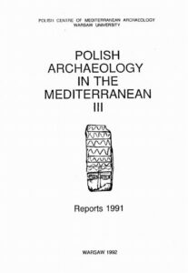 Okładka: Polish Archaeology in the Mediterranean 3. Reports 1991