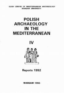 Okładka: Polish Archaeology in the Mediterranean 4. Reports 1992