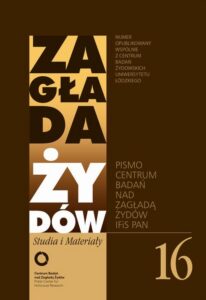 Okładka: Zagłada Żydów. Studia i Materiały nr 16 R. 2020
