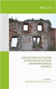 Okładka: Dziedzictwo kulturowe w kontekście wyzwań zrównoważonego rozwoju