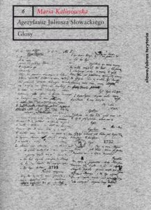 Okładka: Agezylausz Juliusza Słowackiego. Glosy