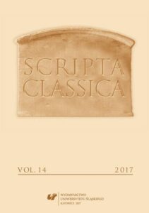 Okładka: Scripta Classica 2017. Vol. 14