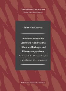 Okładka: Individualästhetische Leitmotive Rainer Maria Rilke als Deutungs- und Übersetzungsproblem