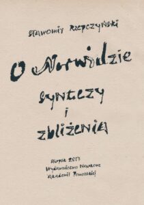 Okładka: O Norwidzie. Syntezy i zbliżenia