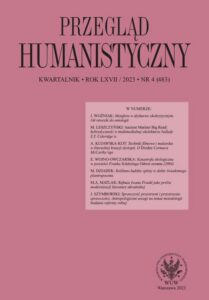 Okładka: Przegląd Humanistyczny 2023/4 (483)