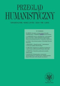 Okładka: Przegląd Humanistyczny 2024/1 (484)