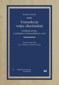Okładka: Transakcyja wojny chocimskiej. (redakcja druga, z rękopisu Czartoryskich nr 2079)