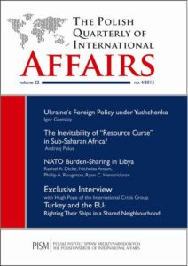 Okładka: The Polish Quarterly of International Affairs 4/2013