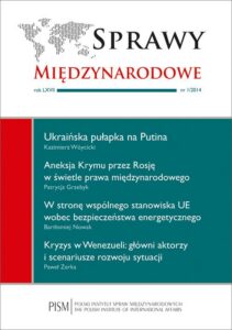 Okładka: Sprawy Międzynarodowe 1/2014