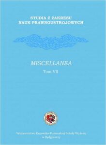 Okładka: Studia z zakresu nauk prawnoustrojowych. Miscellanea. Tom VII
