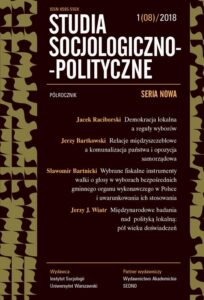 Okładka: Studia Socjologiczno-Polityczne 1(08)/2018