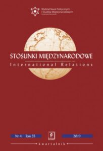 Okładka: Stosunki Międzynarodowe nr 4(55)/2019