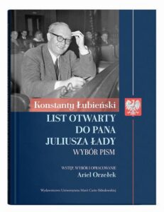 Okładka: Konstanty Łubieński: List otwarty do Pana Juliusza Łady. Wybór pism