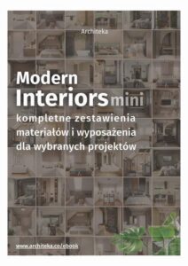 Okładka: Nowoczesne wnętrza - przydatne rozwiązania. Katalog z zestawieniami materiałów i wyposażenia.