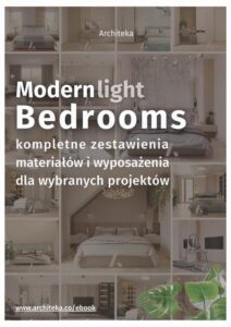 Okładka: Nowoczesna sypialnia - przydatne rozwiązania. Katalog z zestawieniami materiałów i wyposażenia.