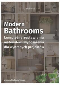 Okładka: Nowoczesna łazienka - przydatne rozwiązania. Katalog z zestawieniami materiałów i wyposażenia.