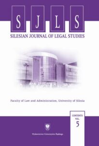Okładka: Silesian Journal of Legal Studies. Contents Vol. 5