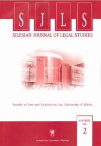 Okładka: Silesian Journal of Legal Studies. Contents Vol. 2