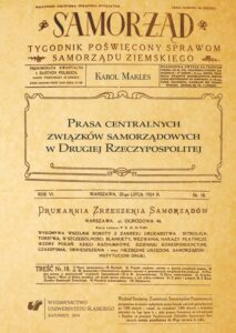 Okładka: Prasa centralnych związków samorządowych w Drugiej Rzeczypospolitej