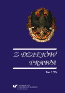 Okładka: Z Dziejów Prawa. T. 7 (15)