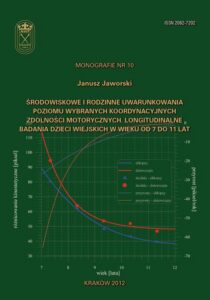 Okładka: Środowiskowe i rodzinne uwarunkowania poziomu wybranych koordynacyjnych zdolności motorycznych. Longitudinalne badania dzieci wiejskich w wieku od 7 do 11 lat
