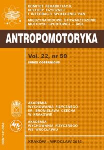Okładka: ANTROPOMOTORYKA 59/2012