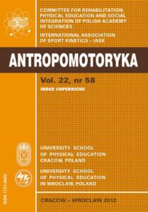 Okładka: ANTROPOMOTORYKA 58/2012