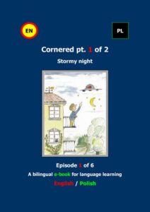 Okładka: Cornered Osaczony Stormy night 1 A bilingual e-book Dwujęzyczna e-książka
