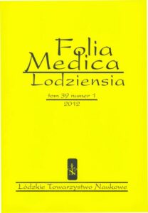 Okładka: Folia Medica Lodziensia t. 39 z. 1/2012