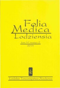 Okładka: Folia Medica Lodziensia t. 41 z. 2/2014