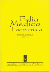 Okładka: Folia Medica Lodziensia t. 41 z. 1/2014