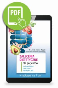 Okładka: Zalecenia dietetyczne dla pacjentów z nieswoistymi chorobami zapalnymi jelit