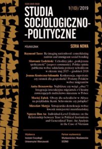 Okładka: Studia Socjologiczno-Polityczne 1(10)/2019