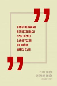 Okładka: Konstruowanie reprezentacji społecznej zapożyczeń do końca wieku XVIII
