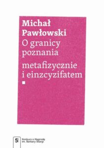 Okładka: O granicy poznania. metafizycznie i einzcyzifatem
