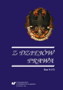 Okładka: Z Dziejów Prawa. T. 9 (17)