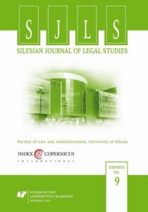 Okładka: Silesian Journal of Legal Studies. Vol. 9