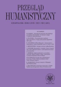 Okładka: Przegląd Humanistyczny 2023/2 (481)
