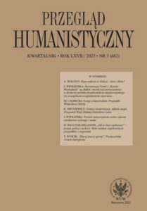 Okładka: Przegląd Humanistyczny 2023/3 (482)